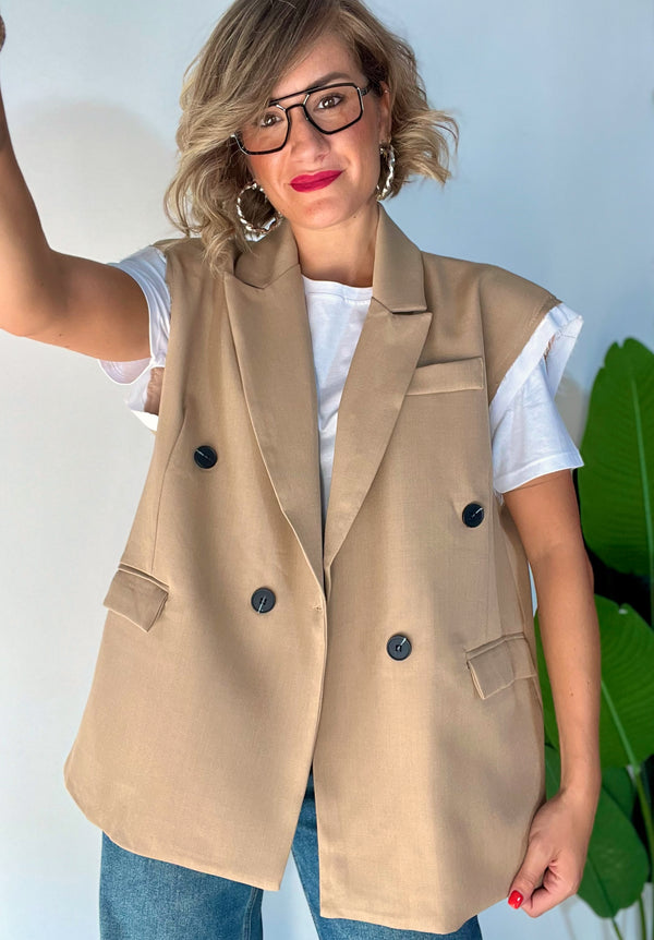 Gilet over con apertura sul retro