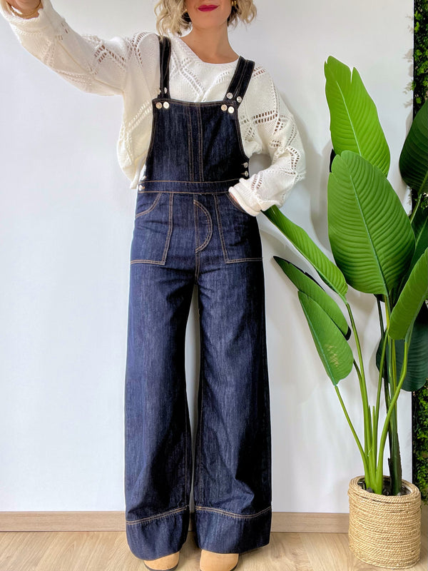 Salopette denim scuro