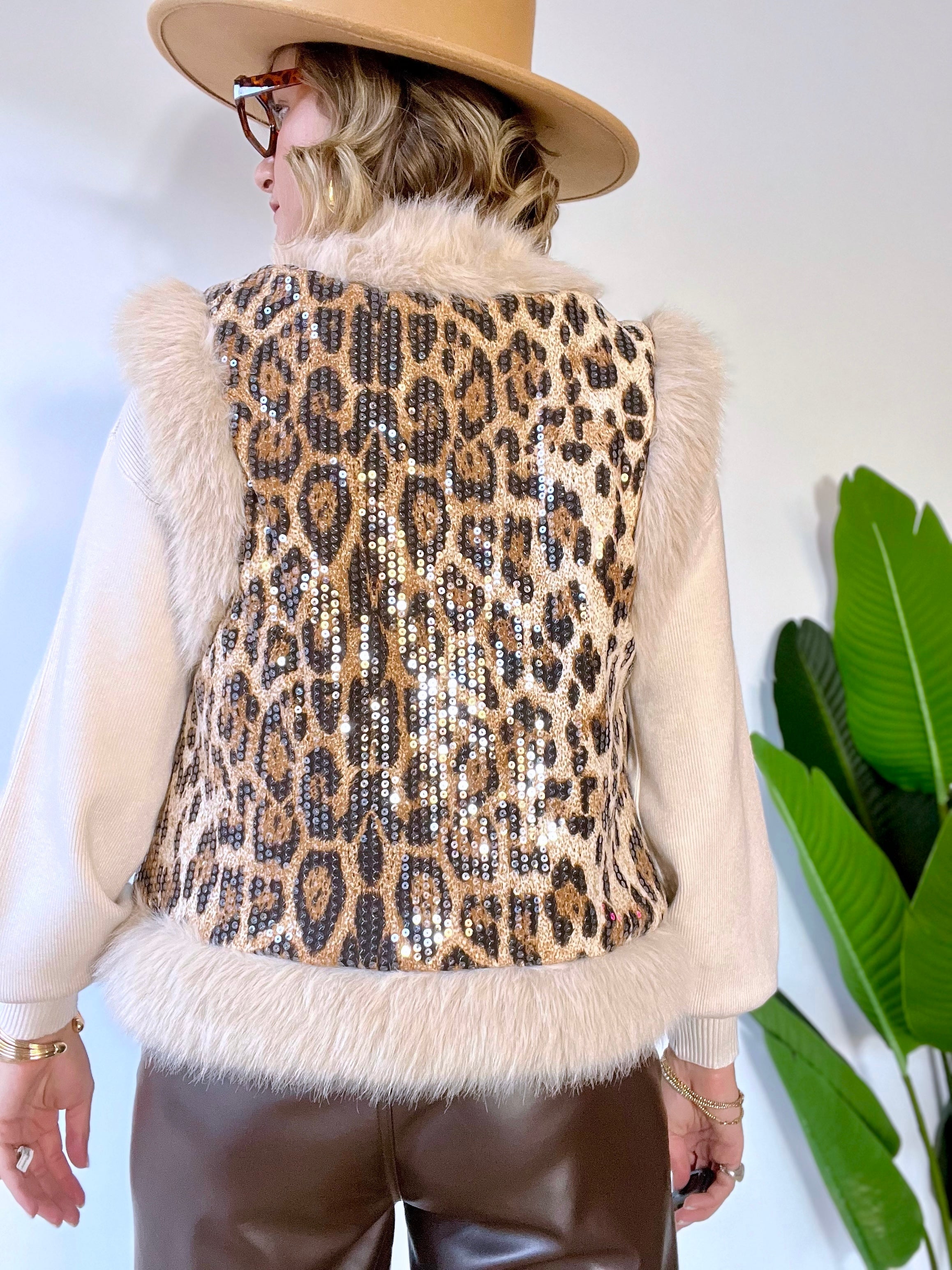 Gilet ecopelliccia + tessuto animalier